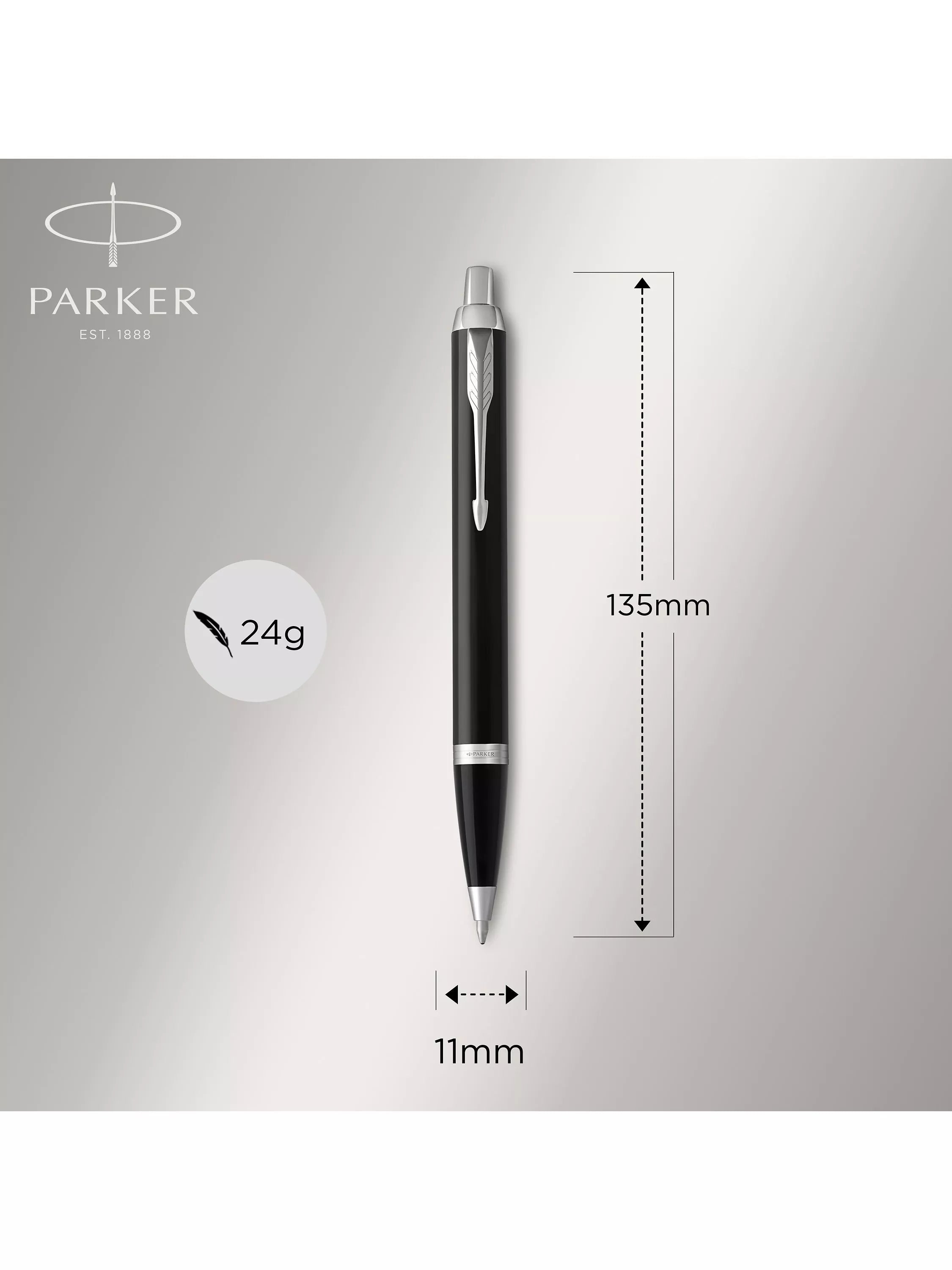 Parker IM black chrome trim ballpoint and fountain pen set, UK version