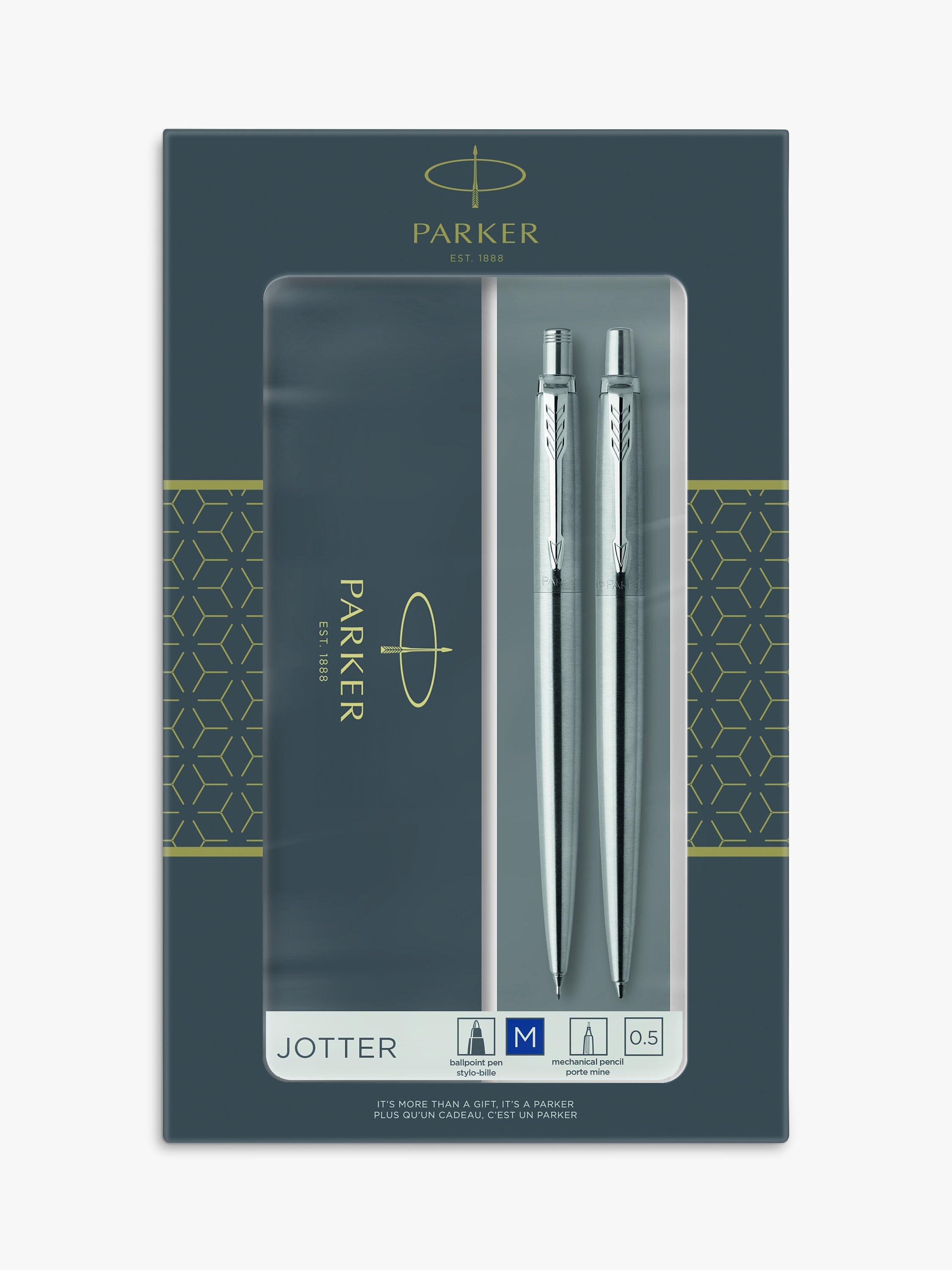 PARKER Jotter stainless steel pen and pencil set (British brand)