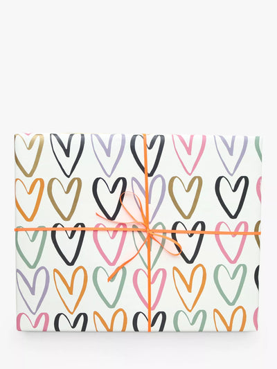 John Lewis Caroline Gardner Large Hearts Wrapping Paper, 5m- Buy online at McGrocer