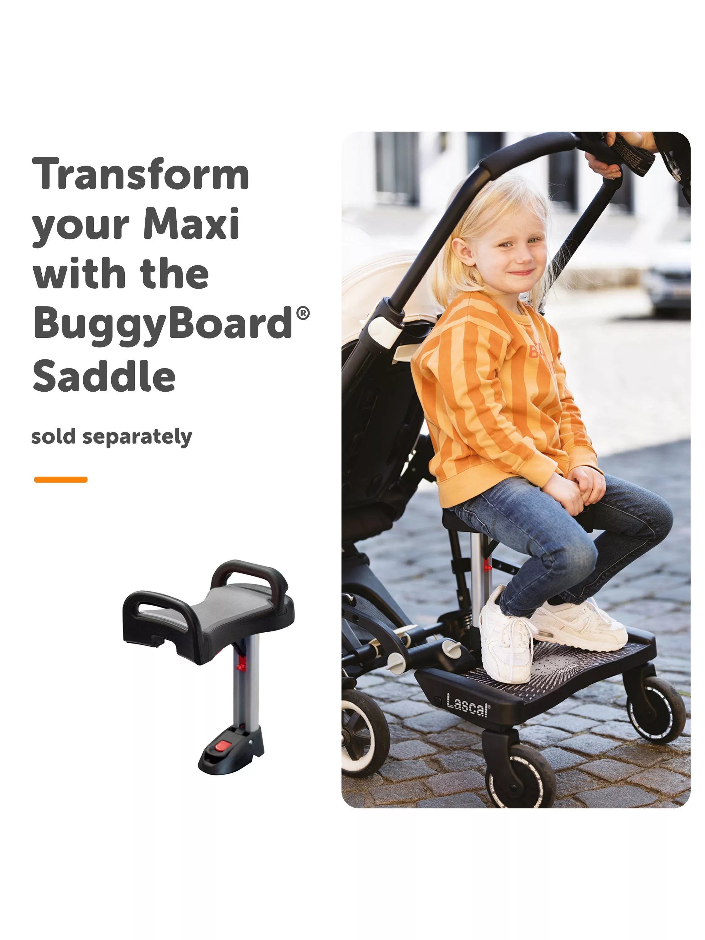 Lascal Maxi BuggyBoard black stroller board, UK version