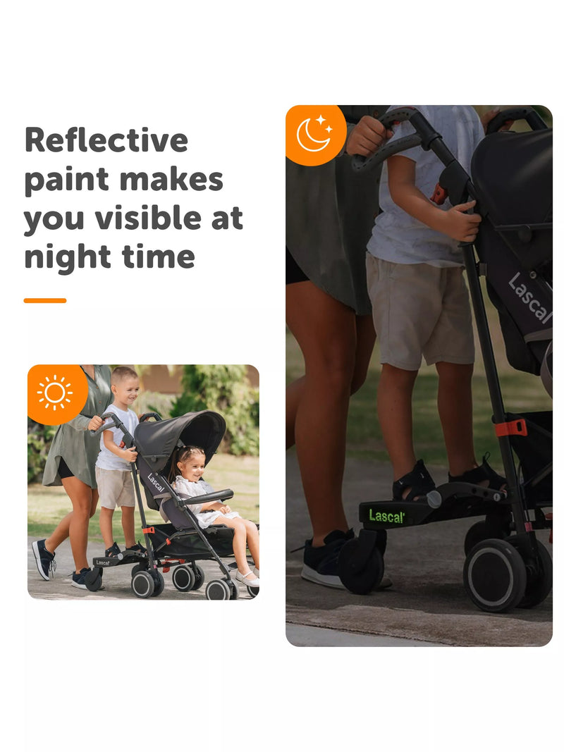 Lascal Mini BuggyBoard in grey for pushchairs, UK version