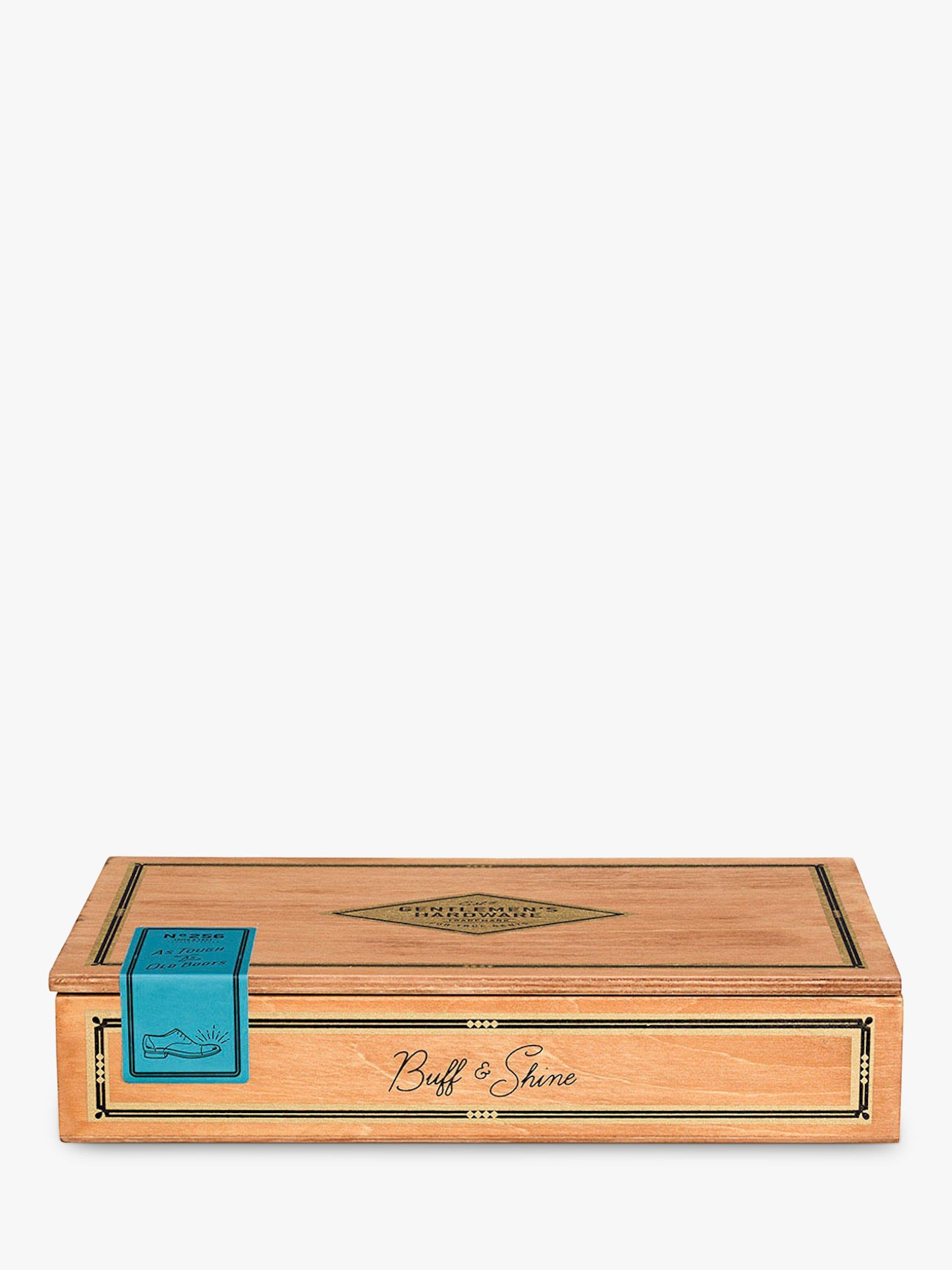Gentlemen's Hardware shoe shine box with polish and brushes, UK version