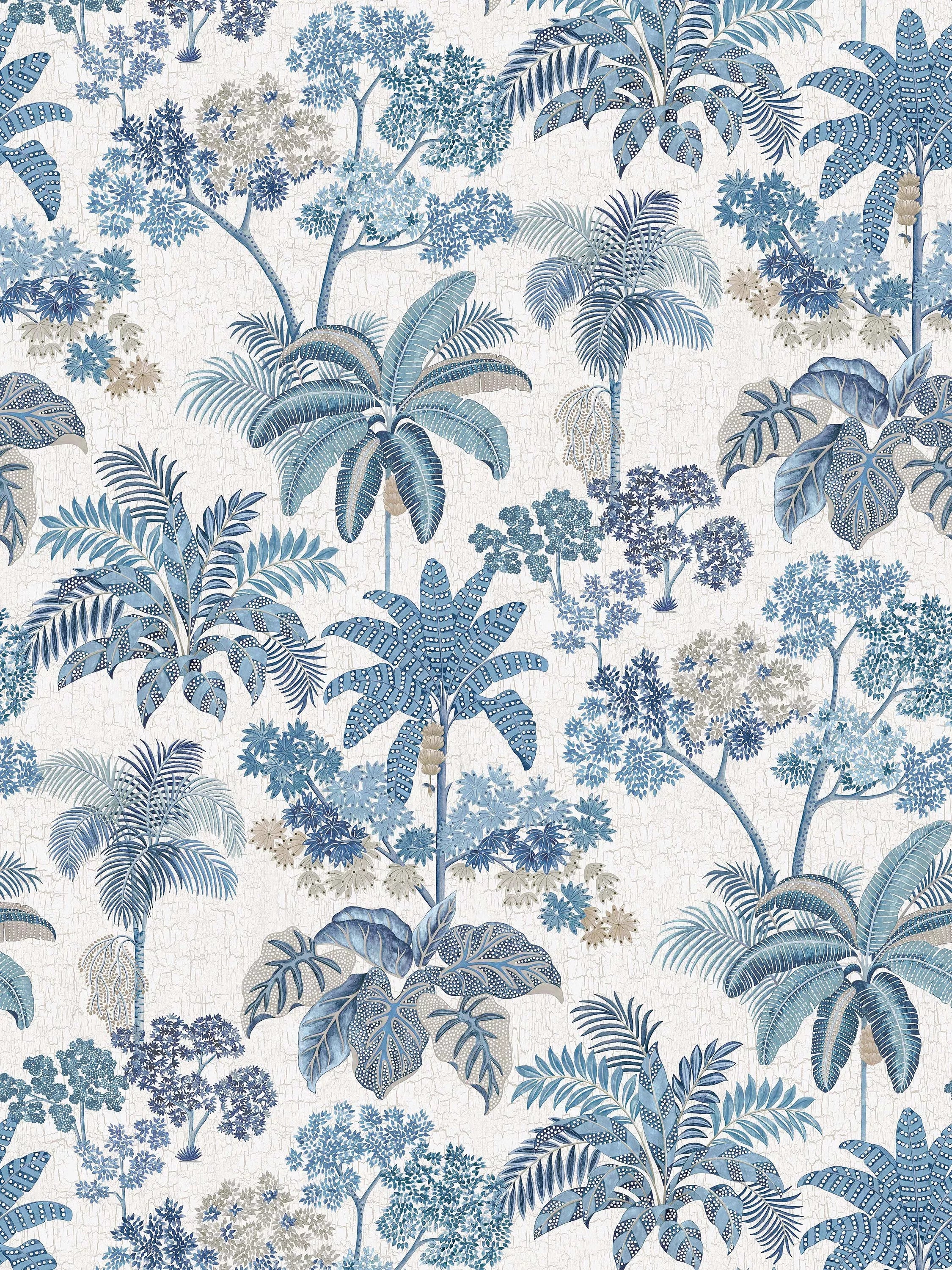 Osborne & Little Malabar Wallpaper, Indigo W7616-03