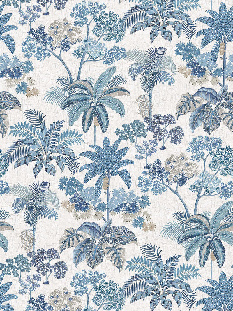 Osborne & Little Malabar Wallpaper, Indigo W7616-03