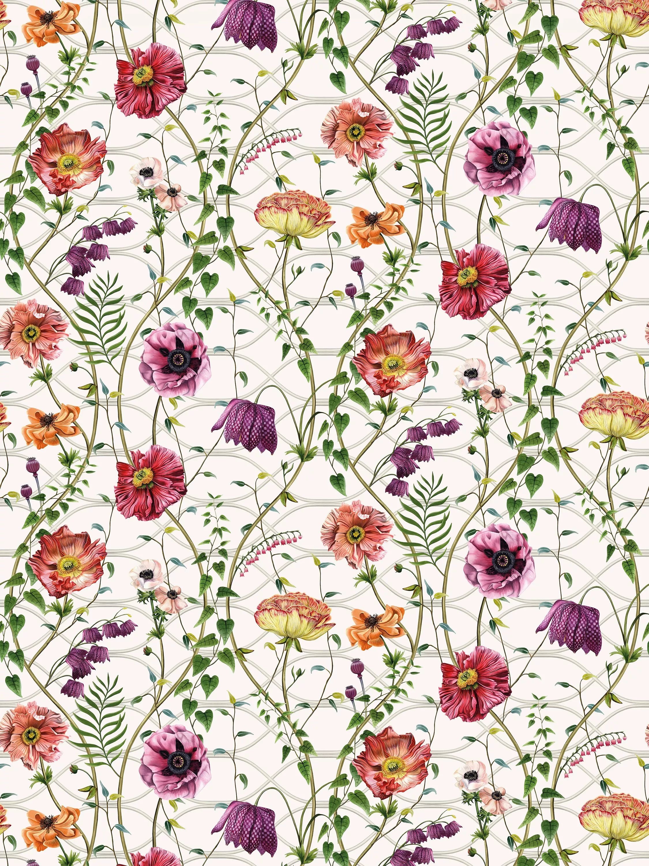 Osborne & Little Trail Wallpaper, Fuchsia W7684-01