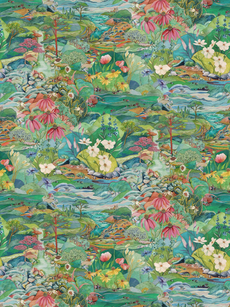 Osborne & Little Trebah Wallpaper, Emerald W7685-01