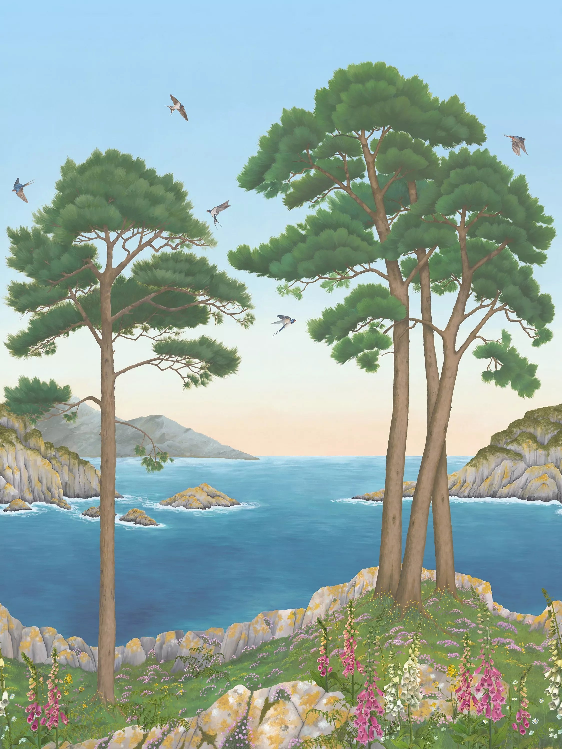 Osborne & Little Coastline Mural Wallpaper Panel, L3m x W210cm