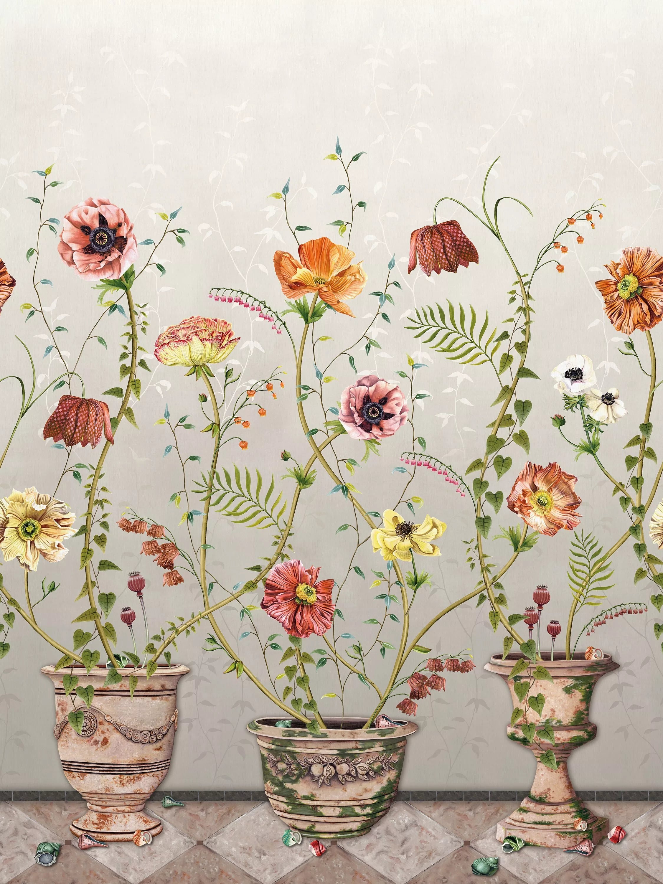 Osborne & Little Lamorran Wallpaper Panel, Stone W7683-02