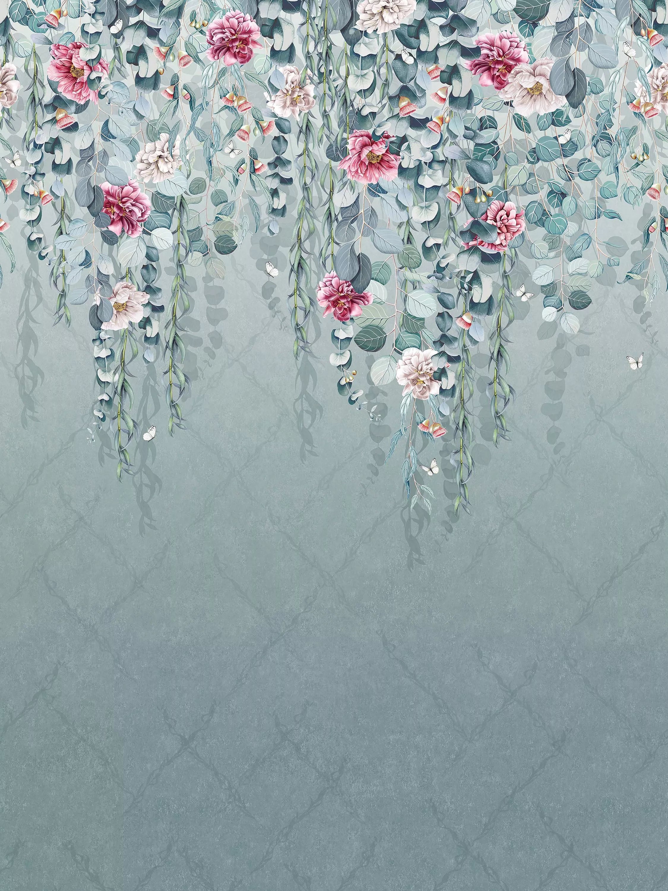 Osborne & Little Eucalyptus Wallpaper Panel - Floral Mural Wallpaper, L300 x W210cm