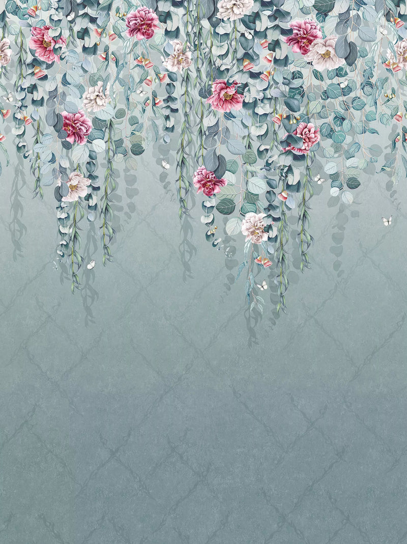 Osborne & Little Eucalyptus Wallpaper Panel - Floral Mural Wallpaper, L300 x W210cm