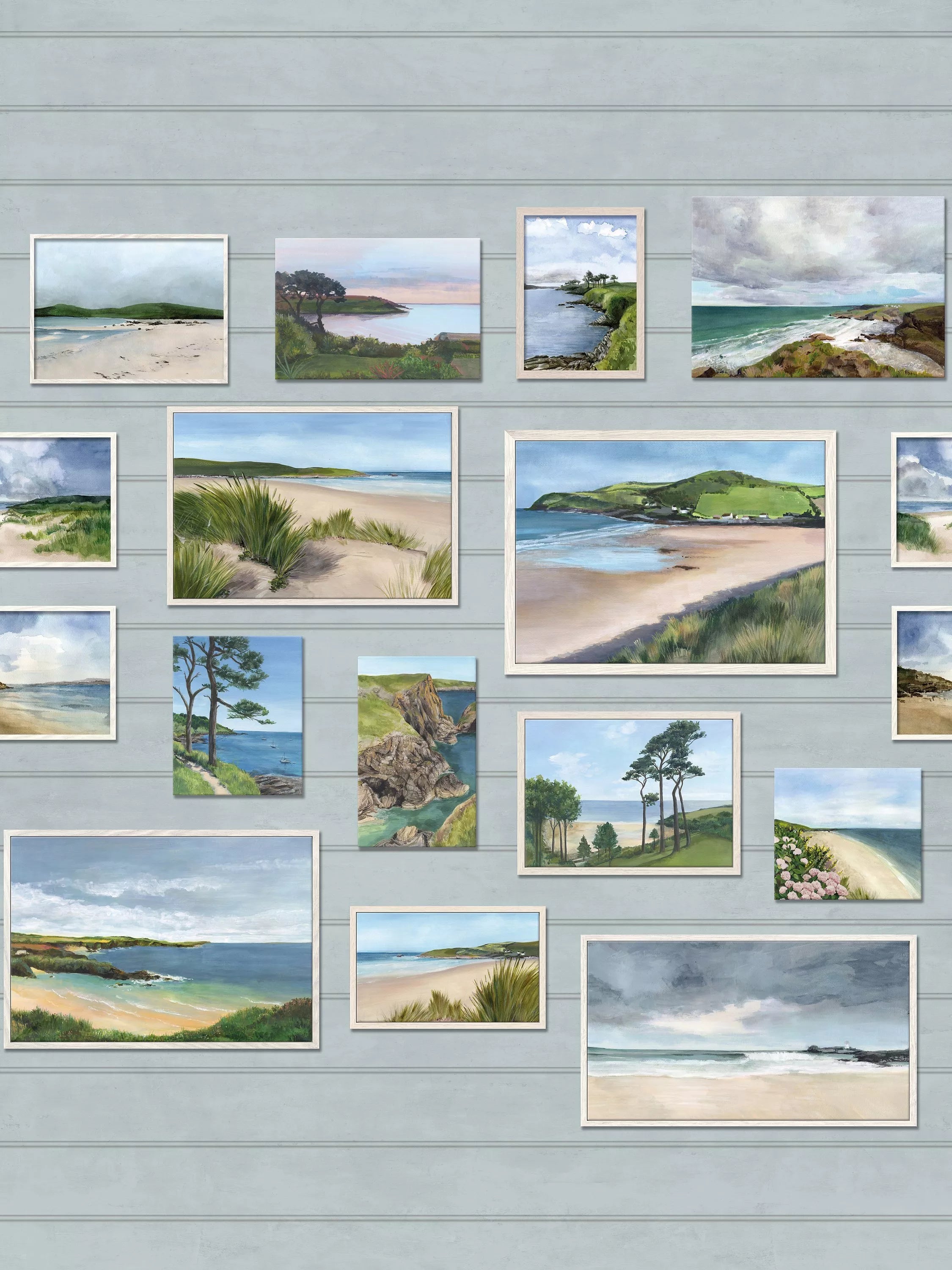Osborne & Little Seascape Wallpaper Panel, Duck Egg W7681-02