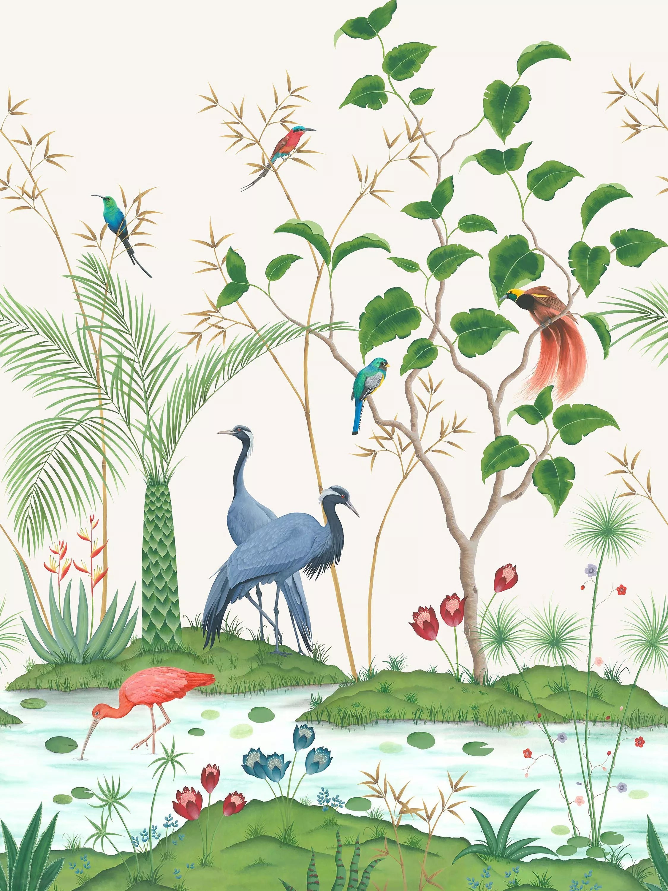 Osborne & Little Mirage Wallpaper Panel, Ivory W7610-01