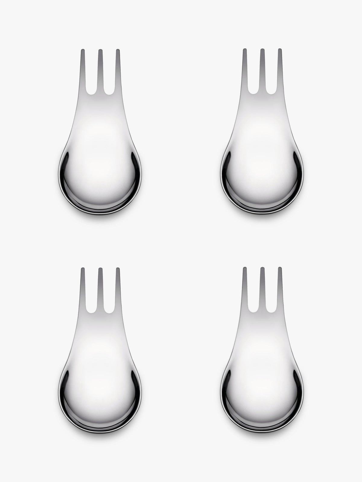 Multi-Purpose Cutlery Set of 4 in 18/10 Stainless Steel with Compact Storage