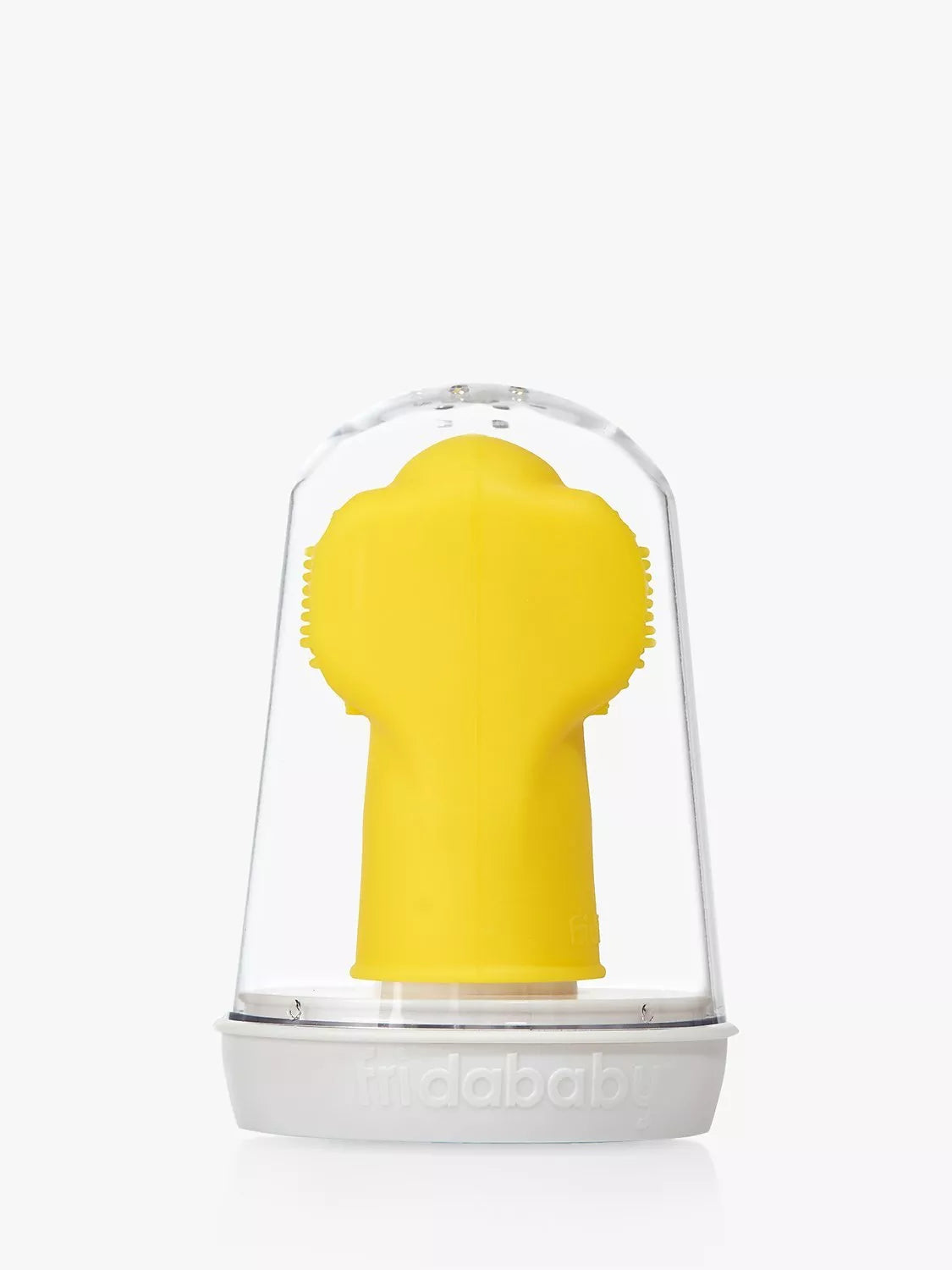 Fridababy baby finger toothbrush with triple-angled brush head and storage stand - British product