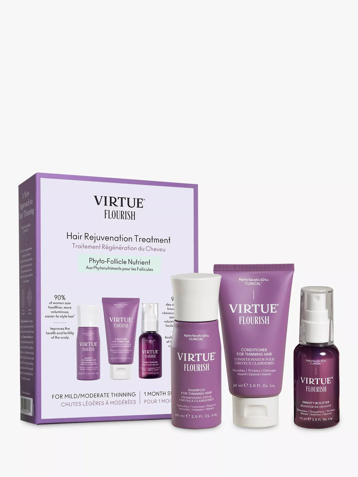 Virtue Flourish hair rejuvenation gift set 3x60ml (British brand)