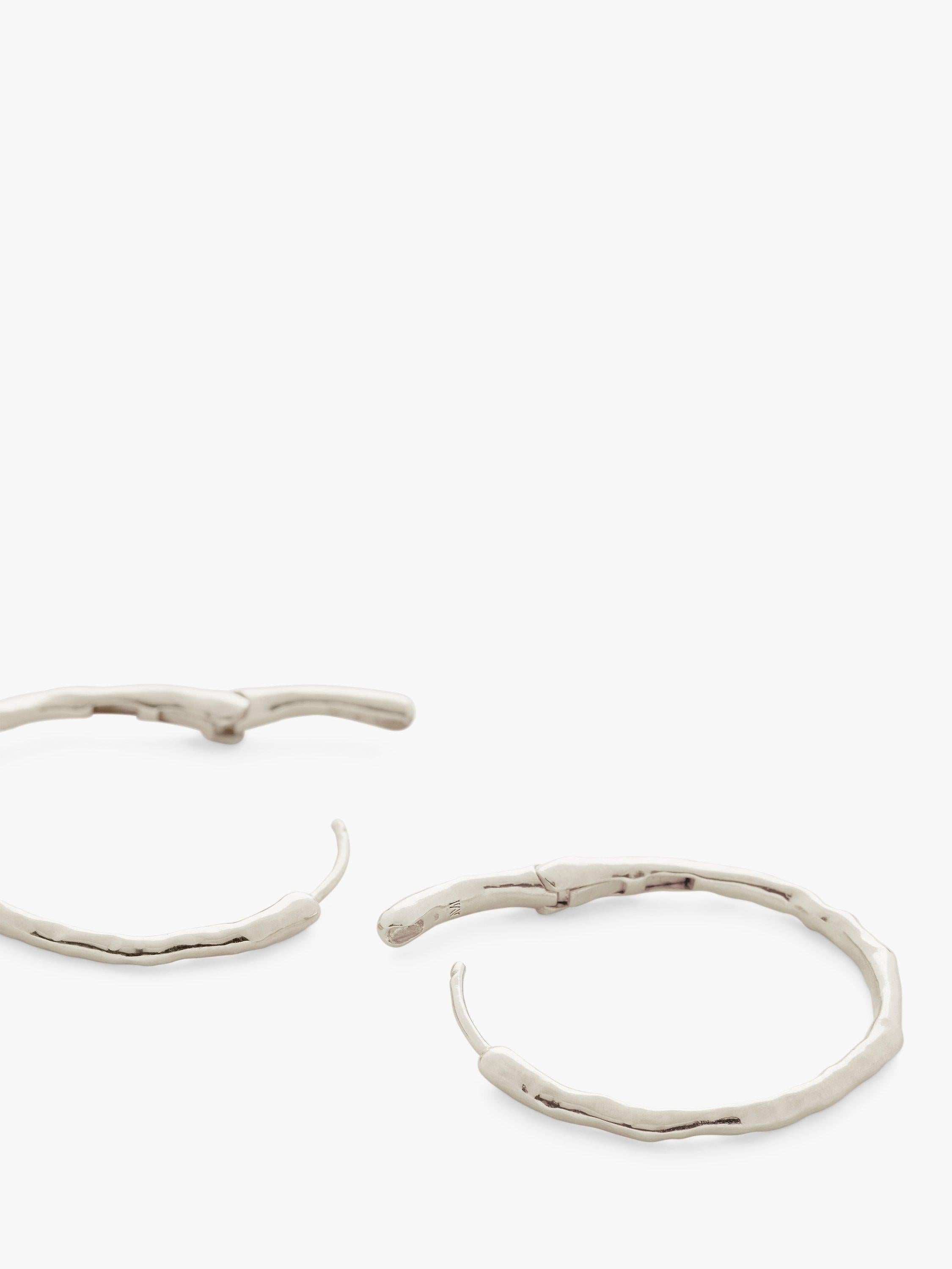Monica Vinader MV Siren Muse medium hoop earrings sterling silver, UK version