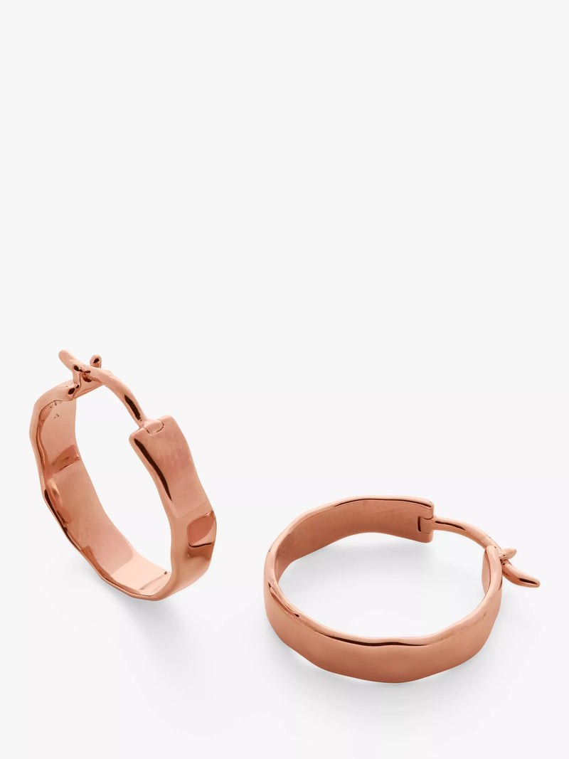 Monica Vinader wave hoop earrings rose gold small, UK version
