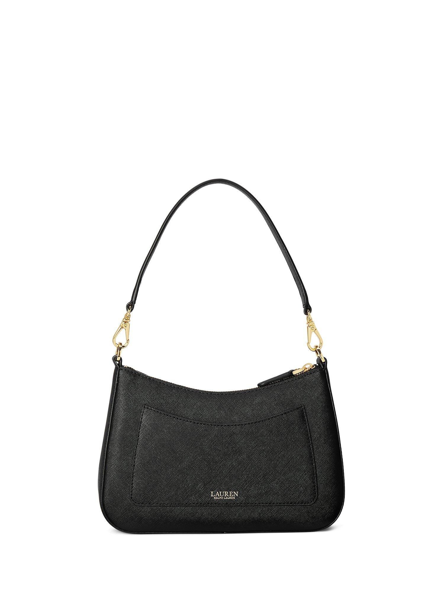 Lauren Ralph Lauren Danni crosshatch leather shoulder bag, UK version