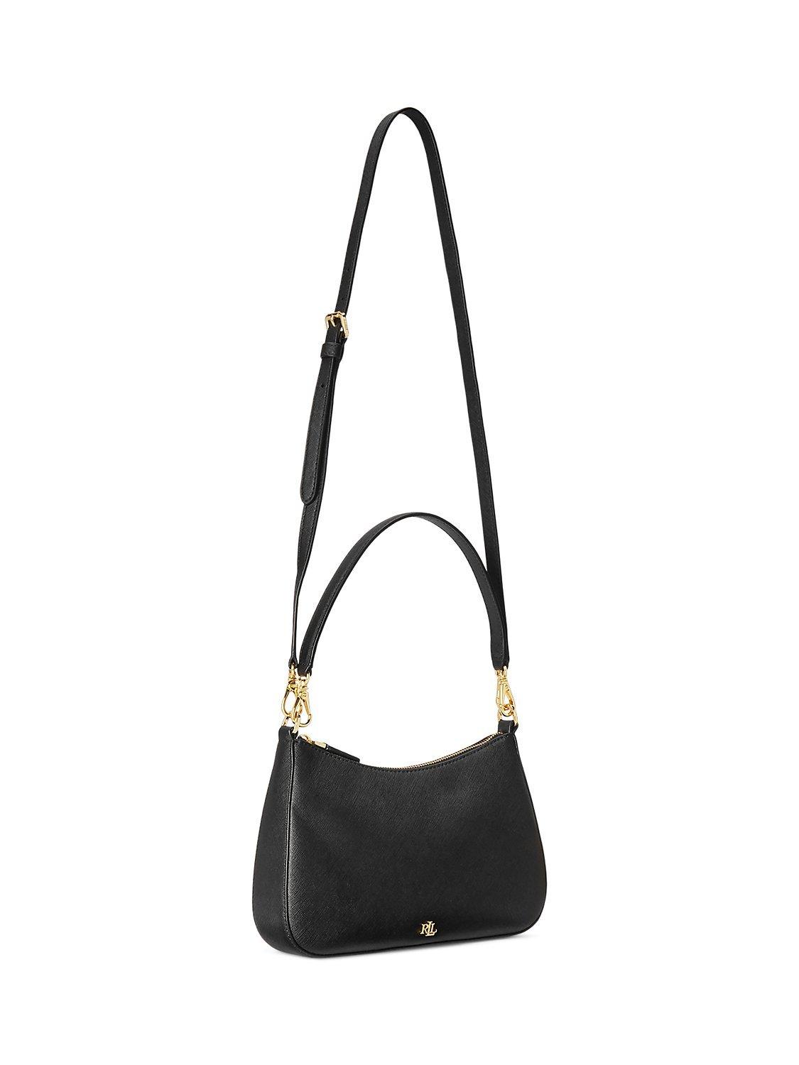 Lauren Ralph Lauren Danni crosshatch leather shoulder bag, UK version