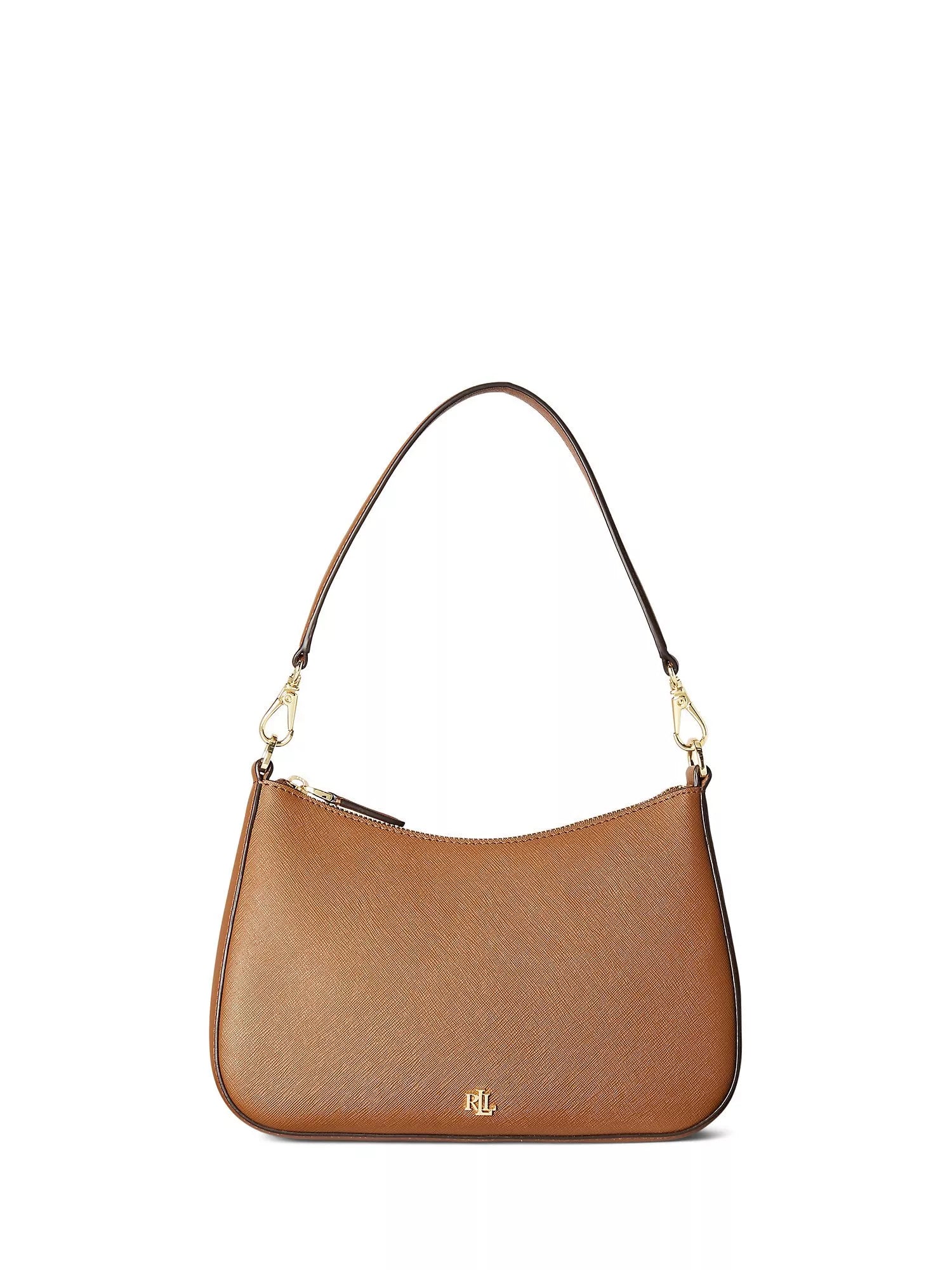 Ralph Lauren Danni 26 Crosshatch Leather Shoulder Bag