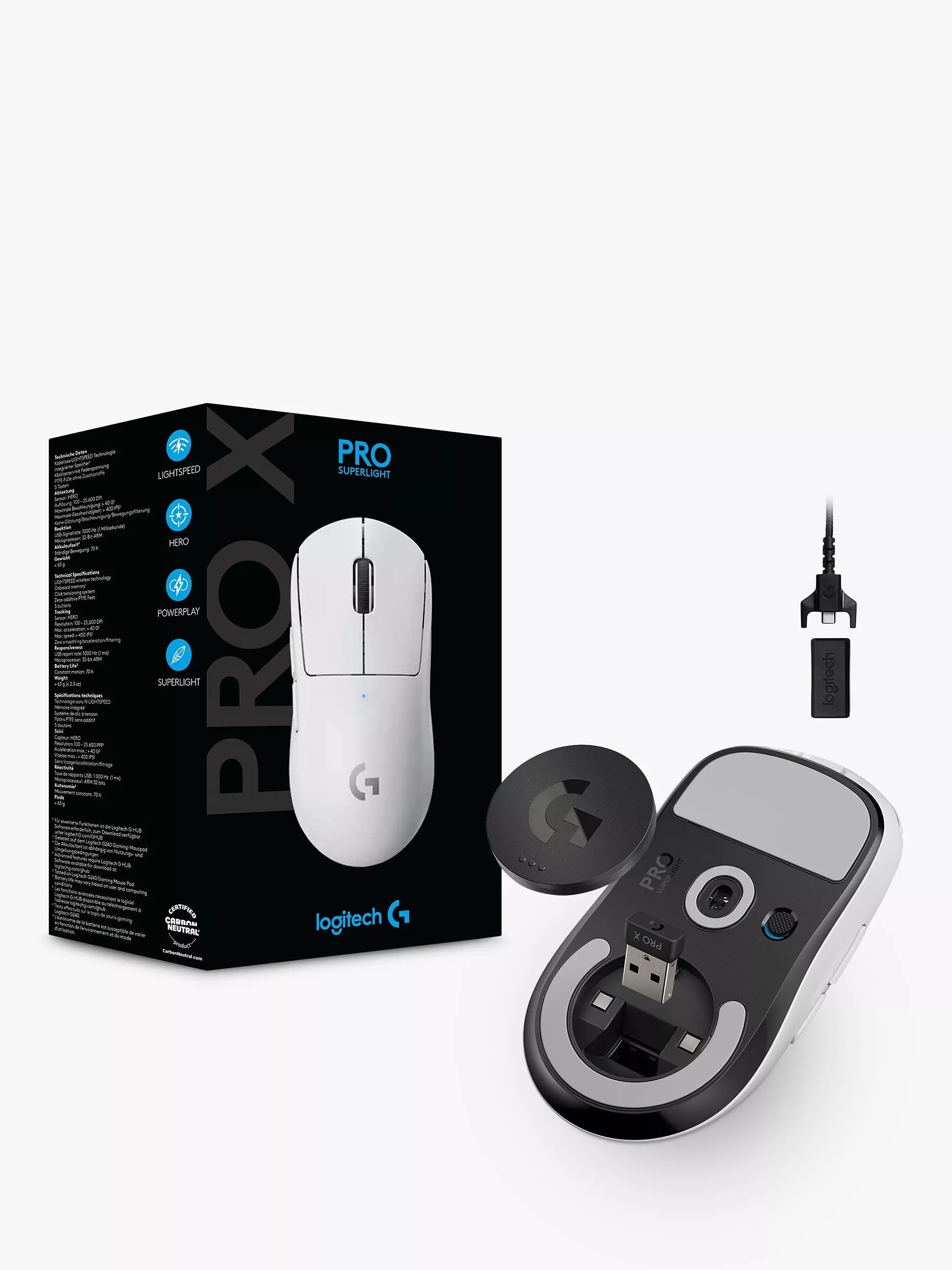 Logitech G Pro X Superlight wireless gaming mouse (British brand)