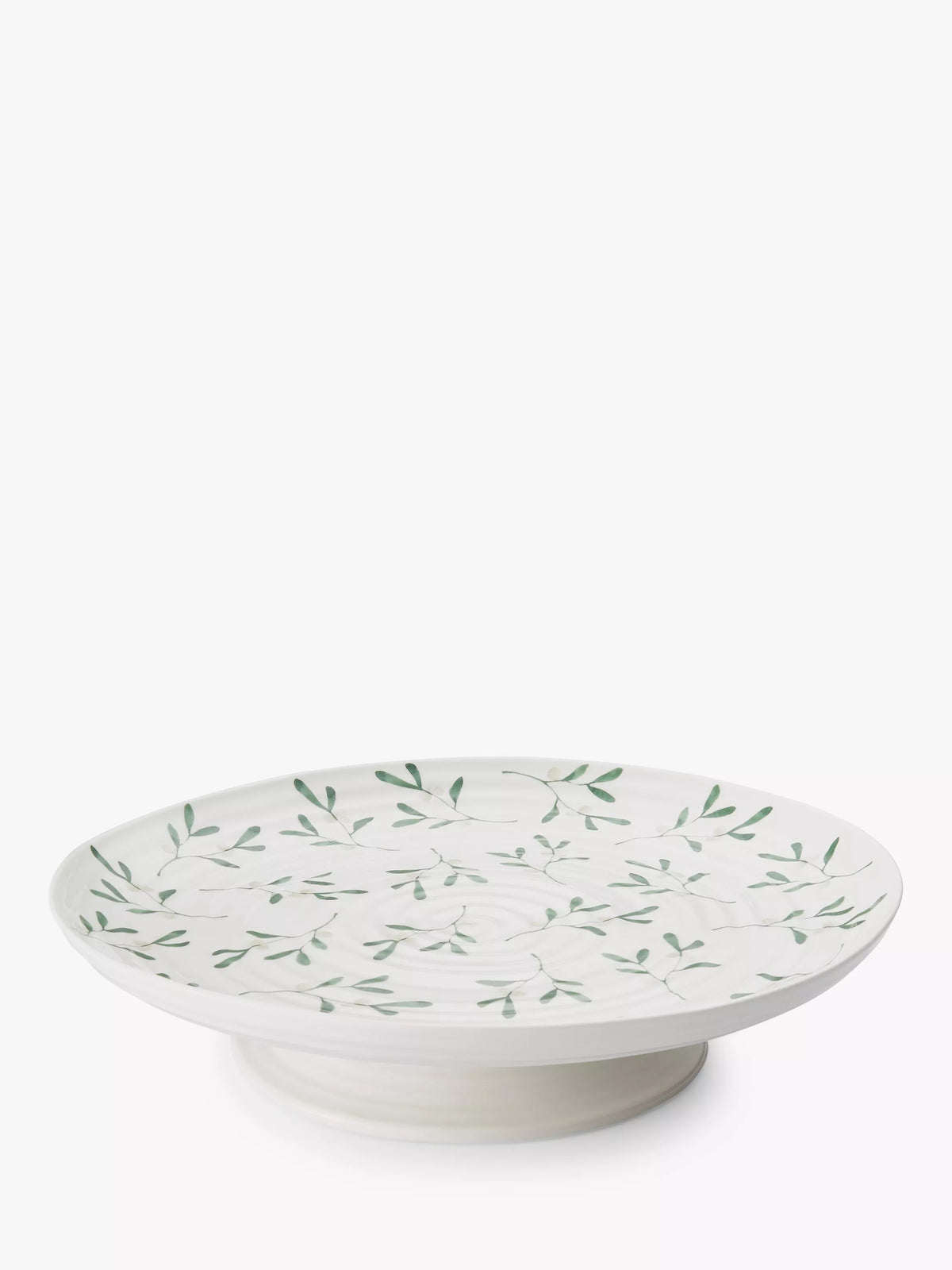 Sophie Conran Portmeirion mistletoe cake stand 32cm white green, imported from the UK