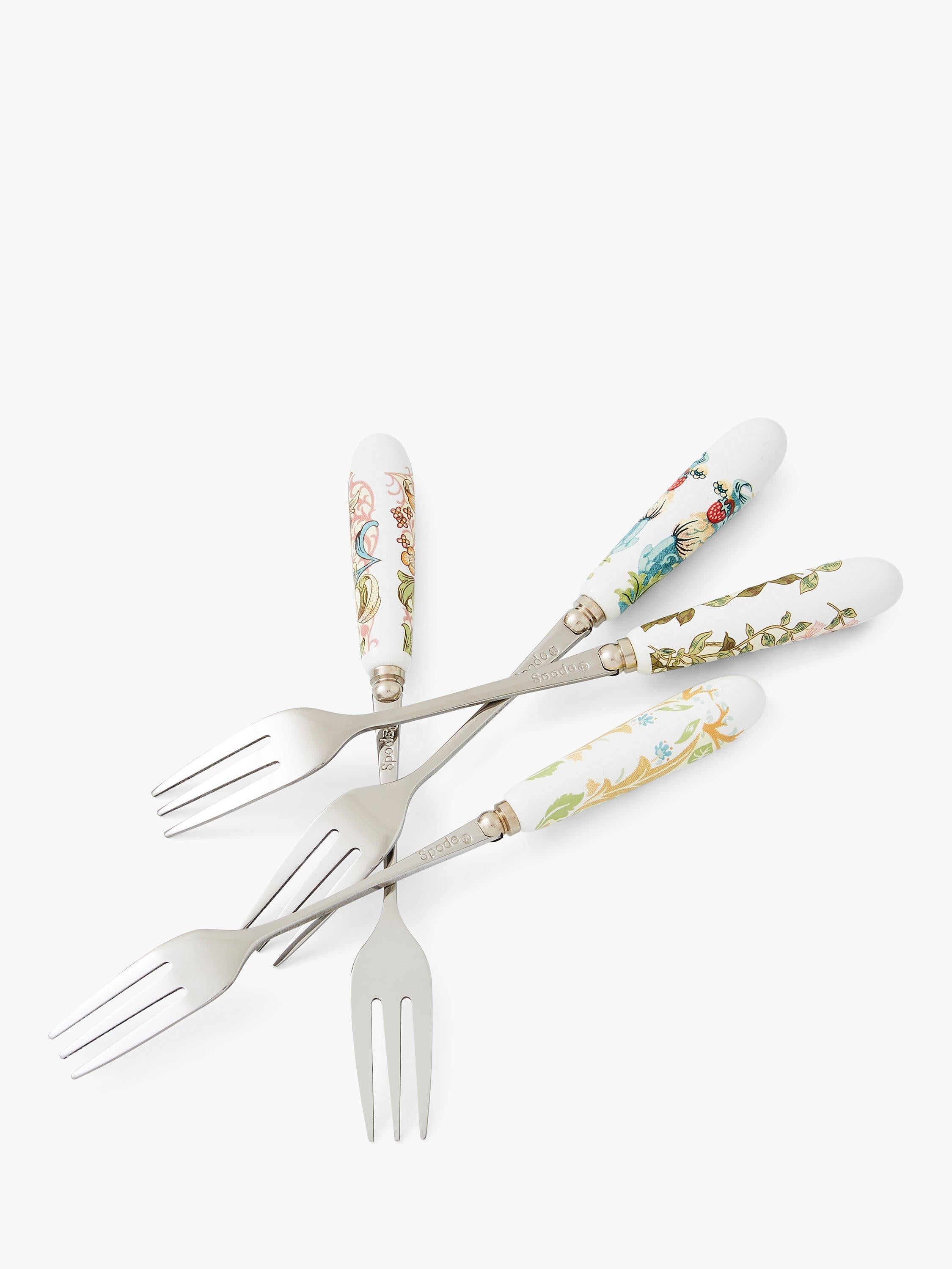 Morris & Co Spode pastry forks set of 4 porcelain, UK version