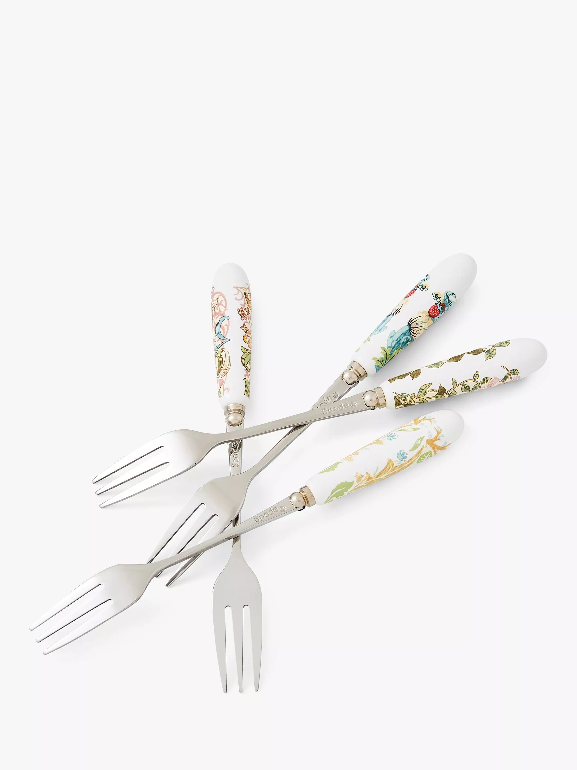 Morris & Co Spode pastry forks set of 4 porcelain, UK version