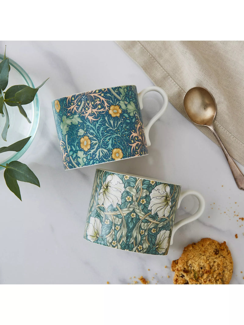 Morris & Co. Pimpernel Privat Seaweed mugs 340ml, imported from the UK