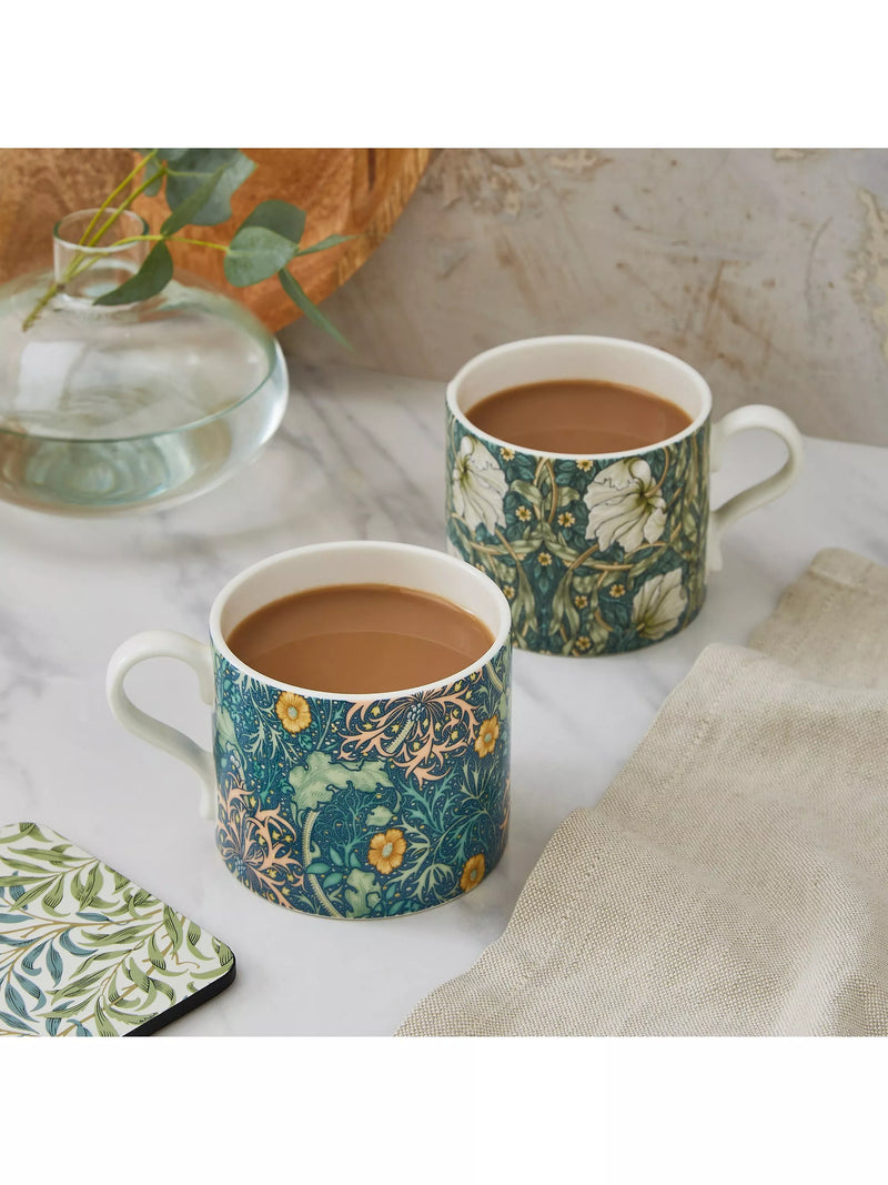 Morris & Co. Pimpernel Privat Seaweed mugs 340ml, imported from the UK