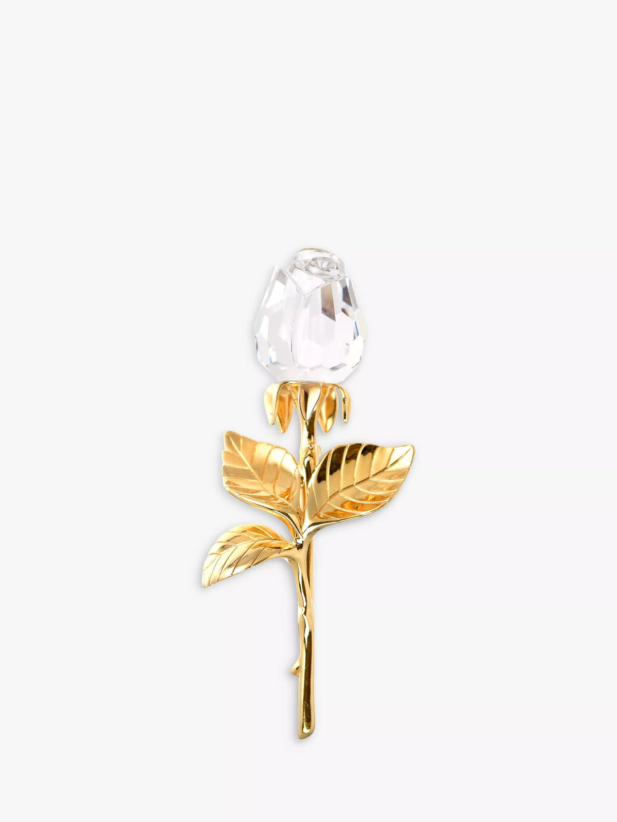 Swarovski crystal rose bud brooch 24ct gold plated, imported from the UK