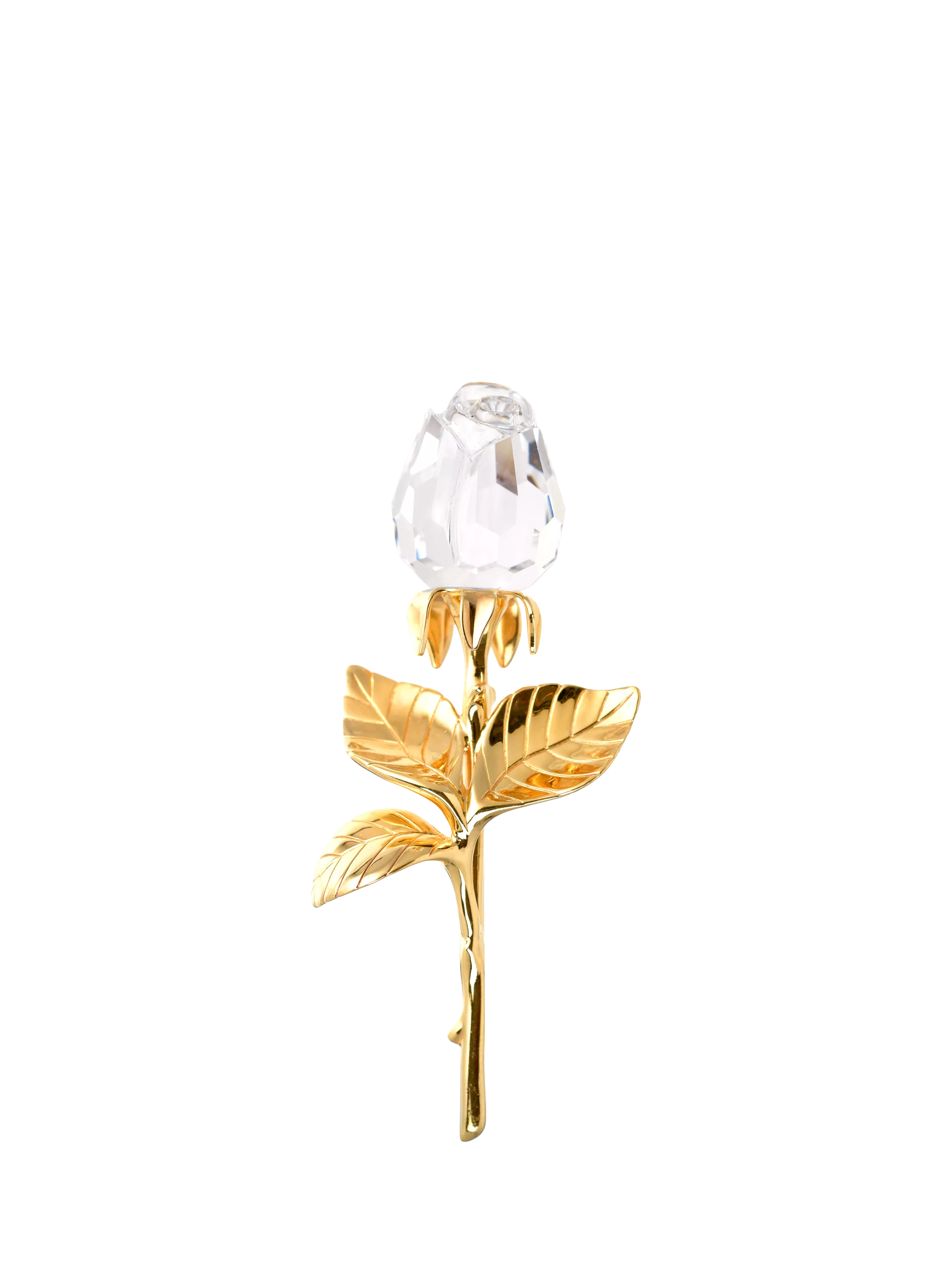 Swarovski crystal rose bud brooch 24ct gold plated, imported from the UK