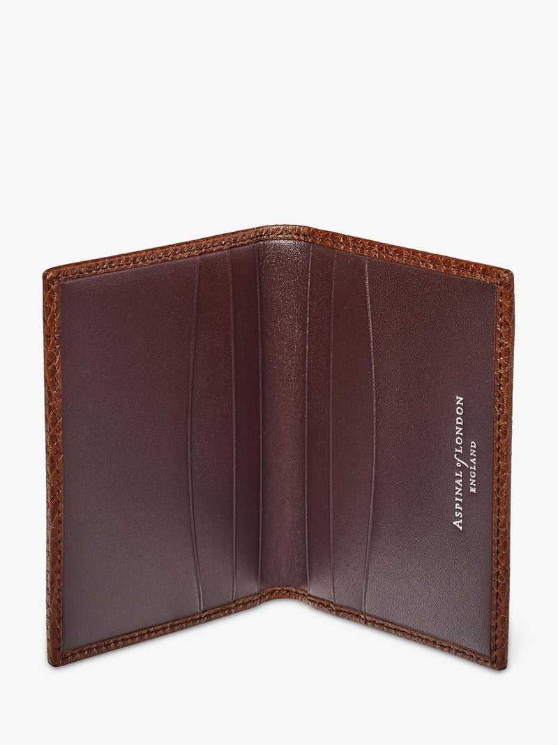 Aspinal of London double fold pebble leather card holder compact, UK version