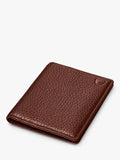 Aspinal of London double fold pebble leather card holder compact, UK version