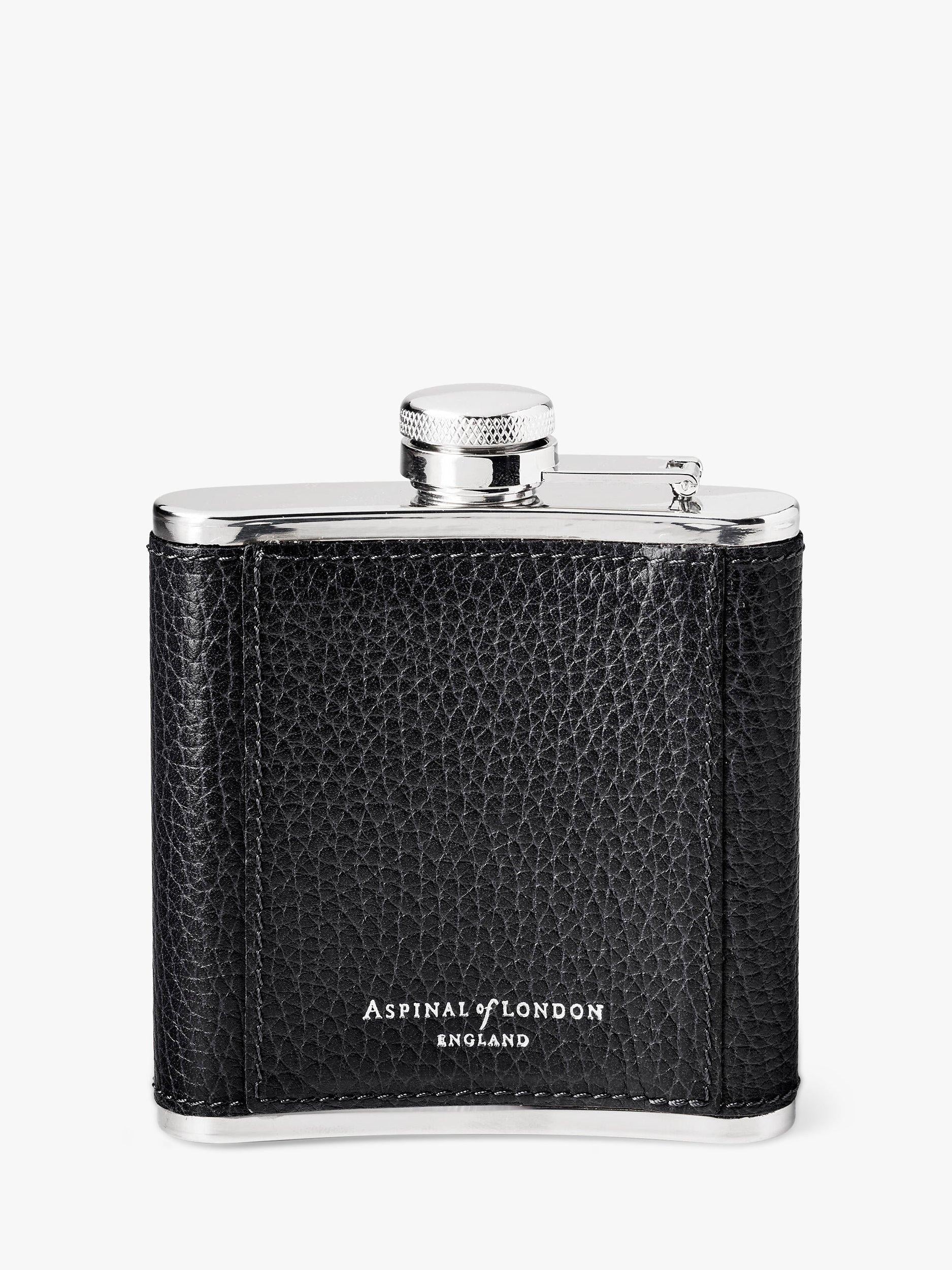 Aspinal of London leather hip flask 5oz, imported from the UK