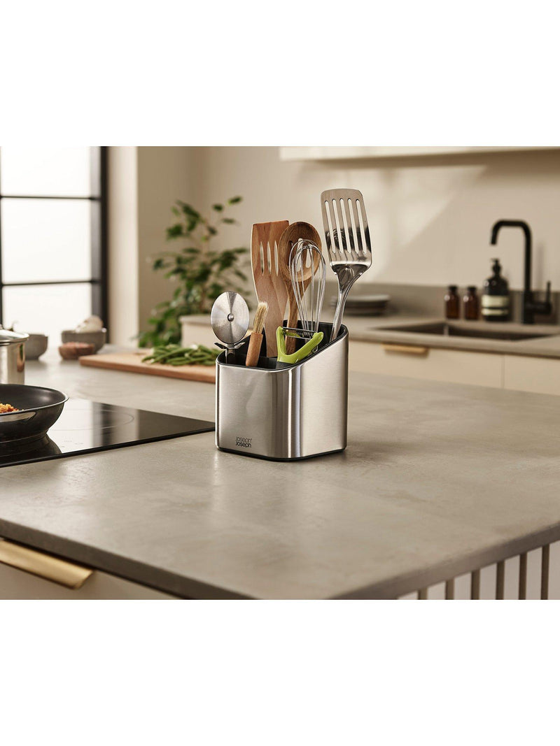 Joseph Joseph stainless steel surface utensil pot with dividers, UK version