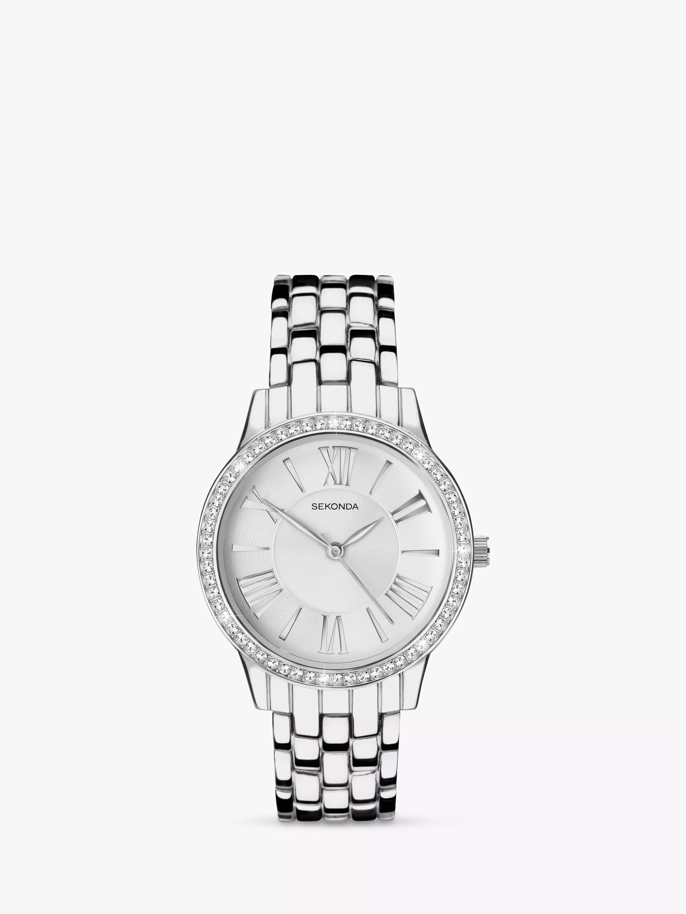 Sekonda women's cubic zirconia bracelet watch 33mm (British brand)