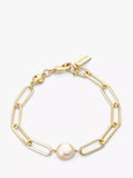 Tutti Prosper gold chain bracelet with freshwater pearl pendant - British product