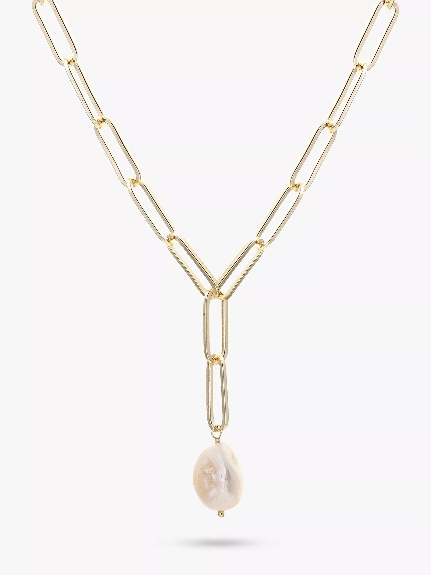 Tutti baroque pearl chain necklace gold, imported from the UK
