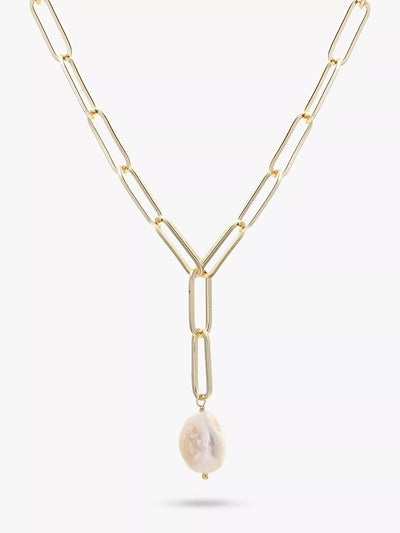 John Lewis Tutti Prosper Baroque Pearl Chain Necklace, Gold- Buy online at McGrocer