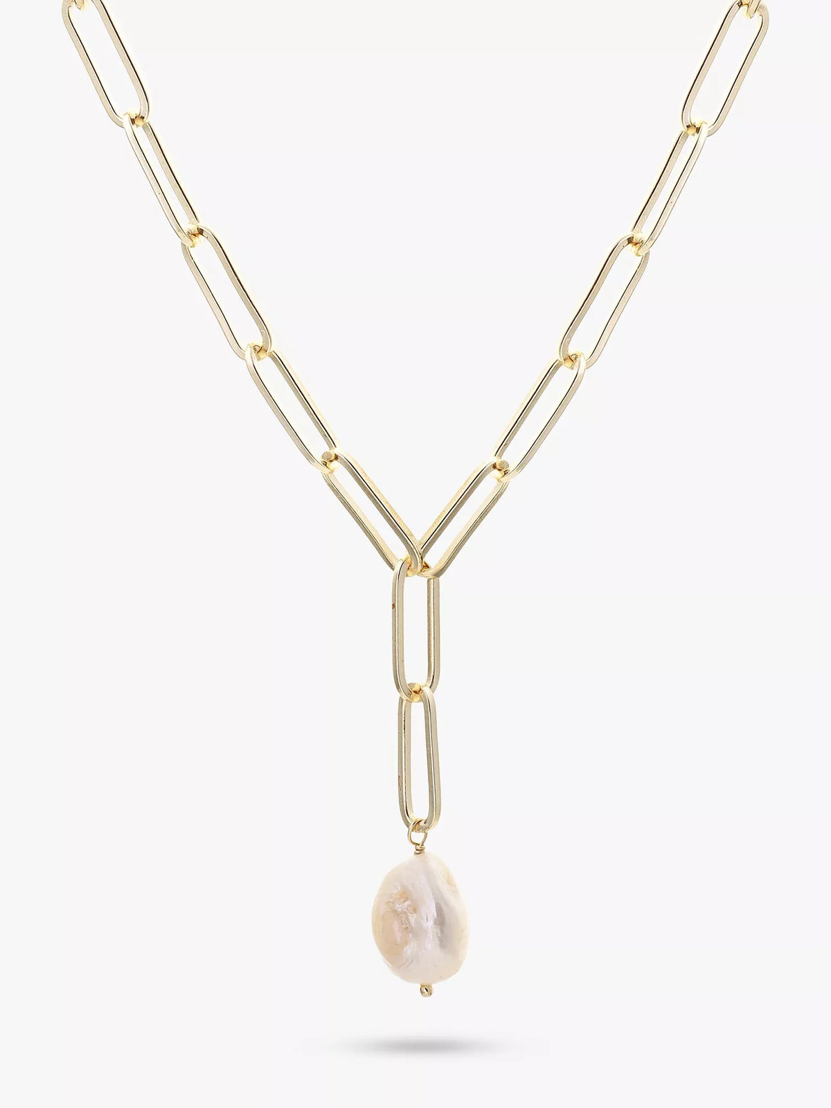 Tutti baroque pearl chain necklace gold, imported from the UK