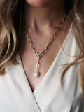 Tutti baroque pearl chain necklace gold, imported from the UK