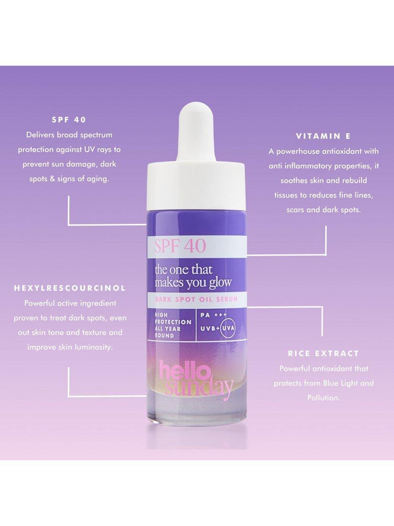 Hello Sunday Glow SPF 40 moisturiser 30ml, UK version