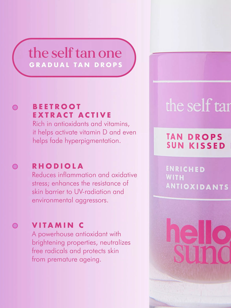 Hello Sunday The Self Tan One face tan drops 30ml, UK version