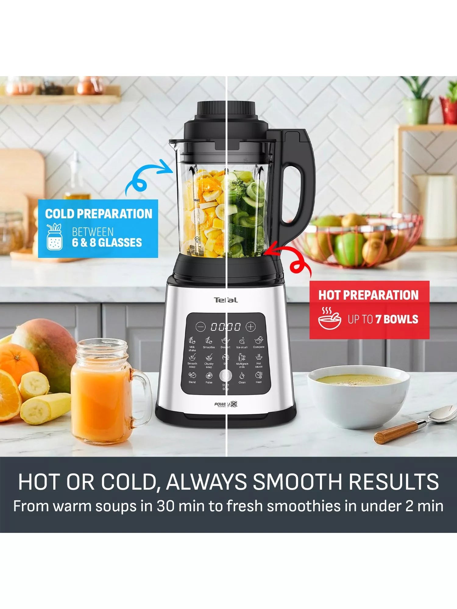 Tefal PerfectMix Cook 2in1 blender and soup maker 1.75L, UK version