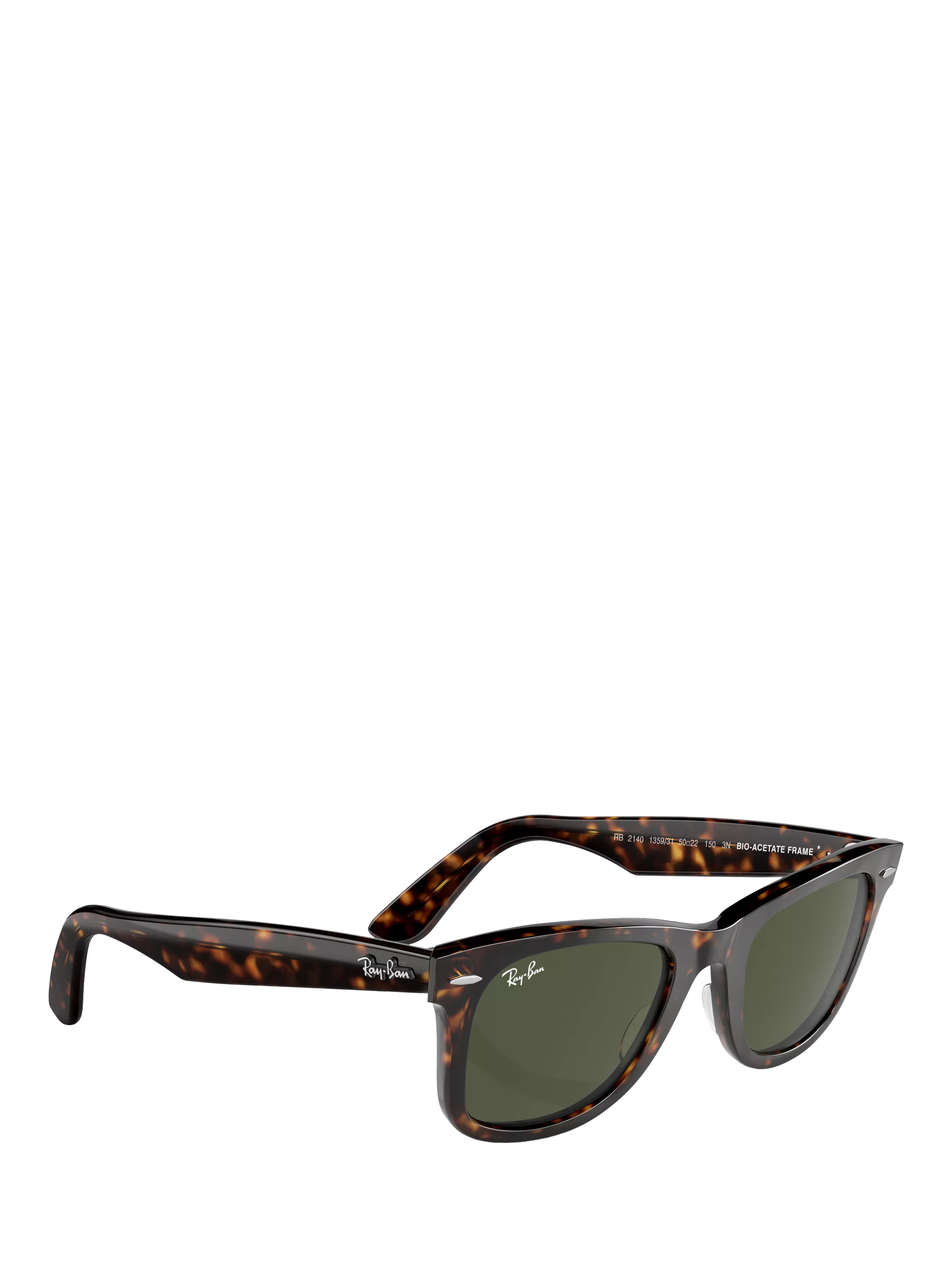 Ray-Ban Wayfarer square sunglasses Havana/Green, imported from the UK