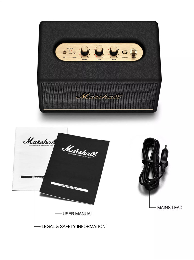 Marshall Acton III Bluetooth speaker black (British brand)