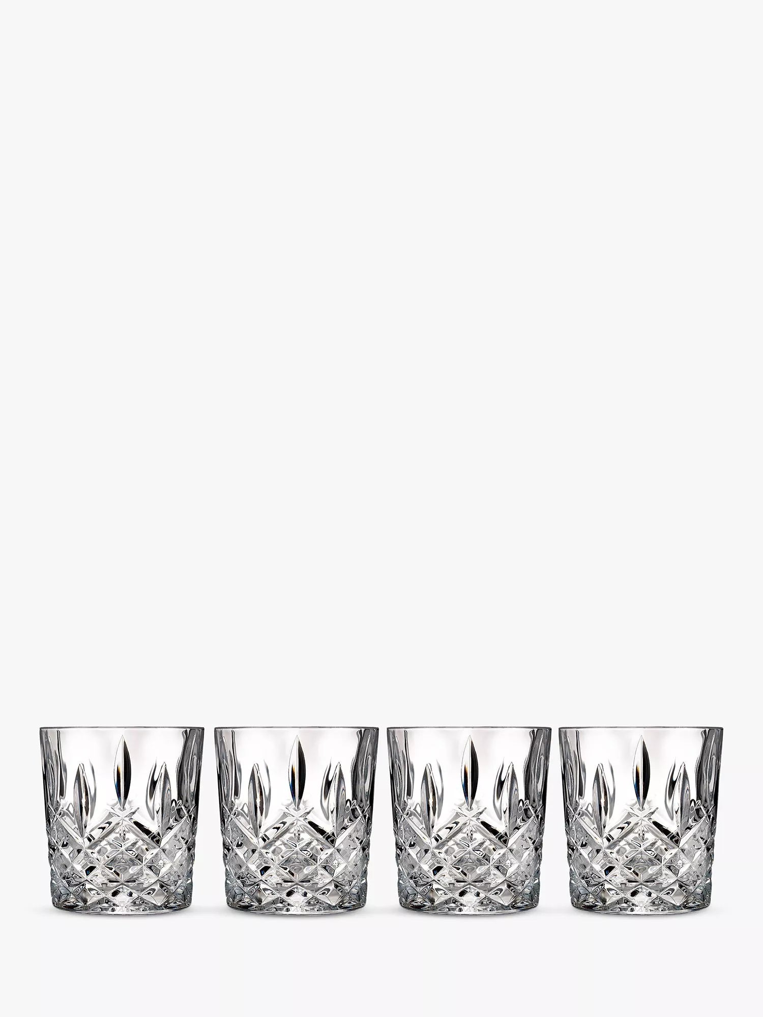 Waterford Crystal clear double old-fashioned glass tumblers, set of four, 310ml (British brand)