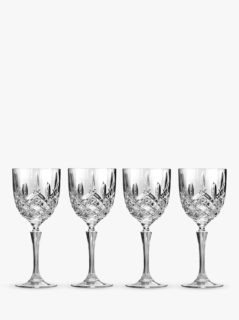 Waterford Crystal cut-glass wine glasses set of 4, 355ml (British brand)