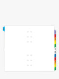 Filofax A-Z index dividers with two letters per tab for personal organiser - British product